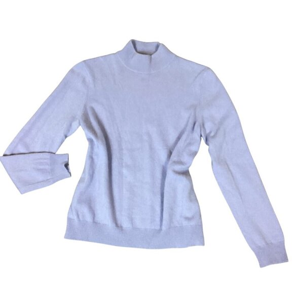 Charter Club 2-Ply Cashmere Mock Neck Sweater Sz M Blue/Purple #320B - Picture 2 of 7